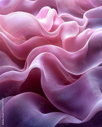 A broad wavefront with vivid rose edges, blending into deeper mauve channels, reminiscent of liquid silk, photo