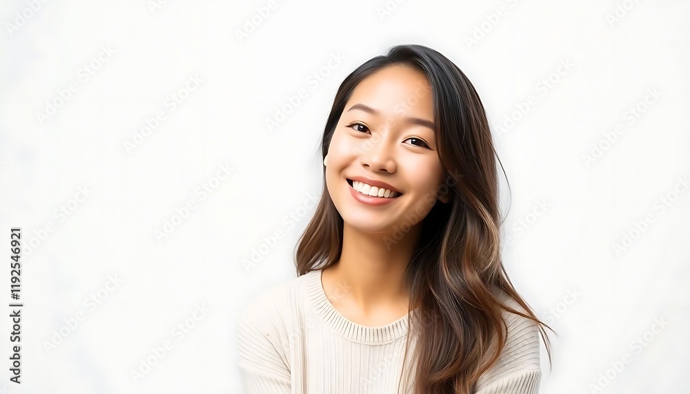 Portrait of young Asian woman on white studio background Portrait of young Asian woman on white studio background