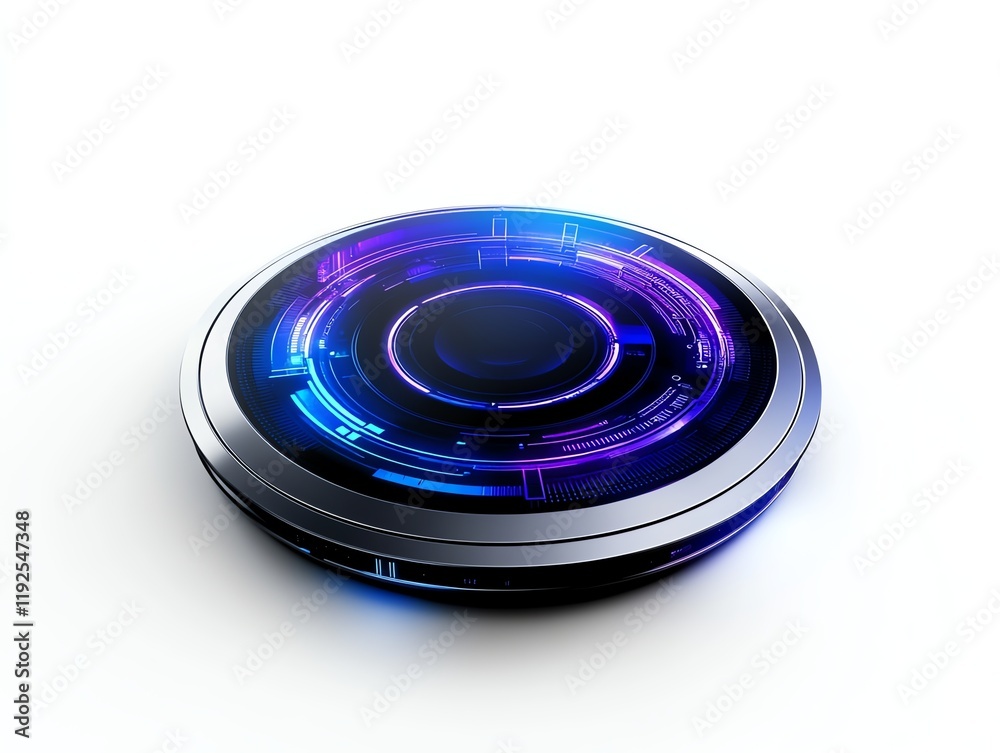 A futuristic media player overlay, dynamic holographic controls, silver and indigo tones, isolated on white background A futuristic media player overlay, dynamic holographic controls, silver and indigo tones, isolated on white background
