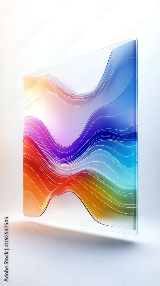 Fototapeta premium A futuristic shopping dashboard, augmented reality visuals, vibrant pastel gradients, isolated on white background