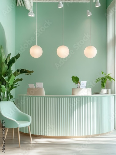 Mint Green Reception Area W...
