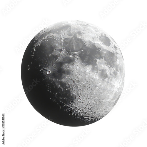 Detailed Moon Surface Lunar Crater Texture Celestial Body Space Exploration Image