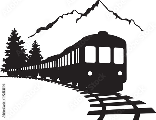 Train silhouette symbol icon, old locomotive silhouette, sign vector illustration design