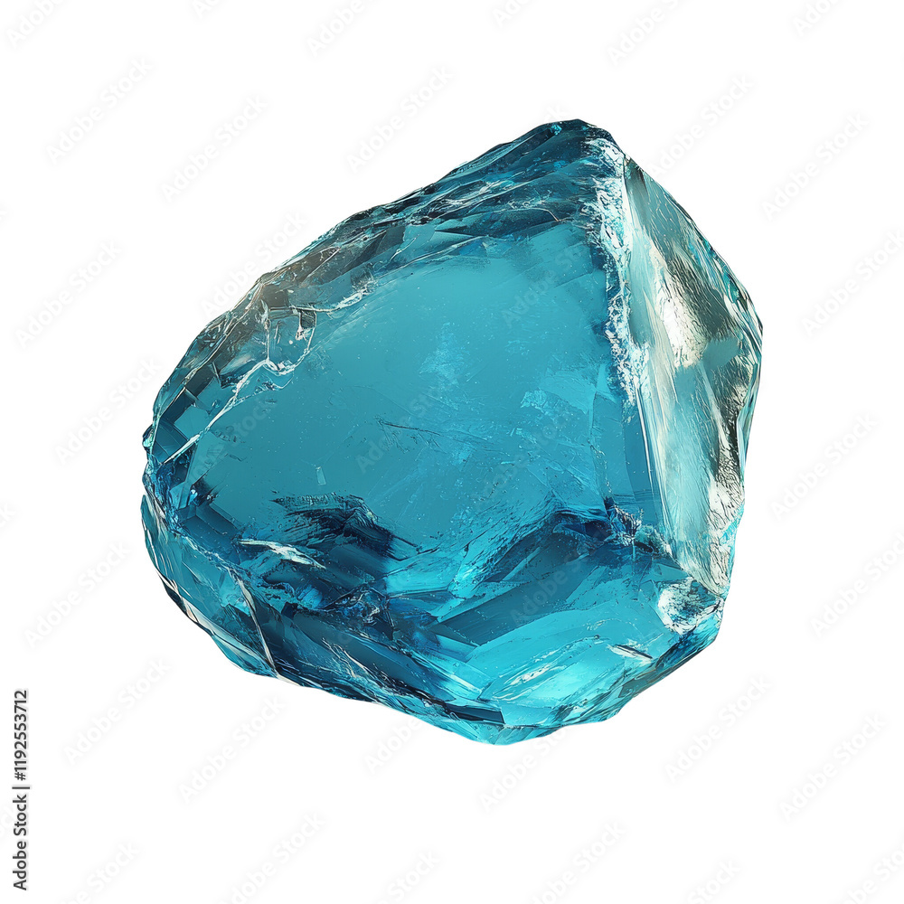 Fototapeta premium Stunning Blue Crystal with Shimmering Facets and Unique Texture