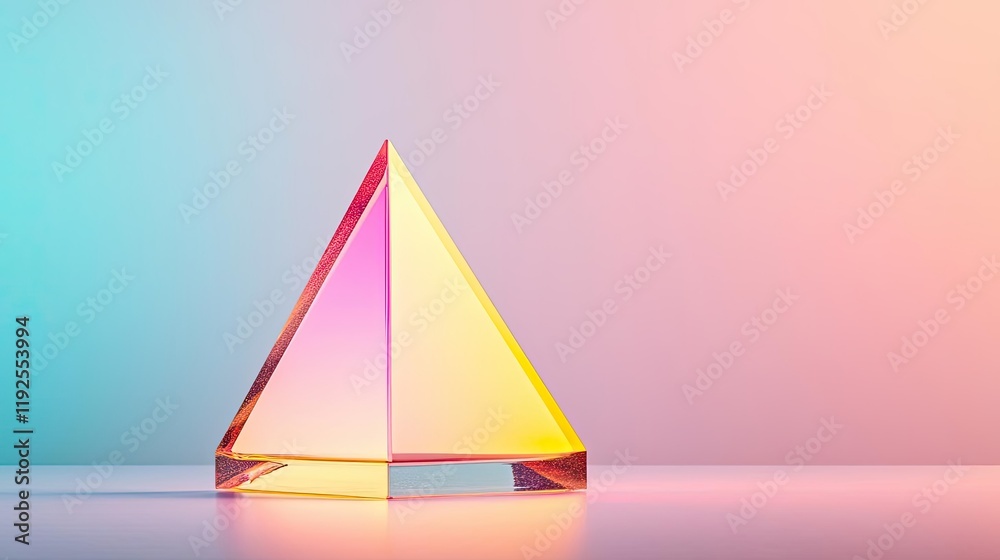 Vivid gradient idea. A vibrant glass prism reflecting colorful light against a soft pastel backdrop. Vivid gradient idea. A vibrant glass prism reflecting colorful light against a soft pastel backdrop.