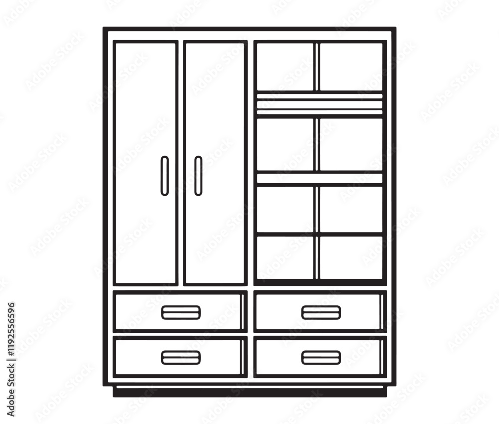 Wardrobe isolated on white Background Wardrobe isolated on white Background