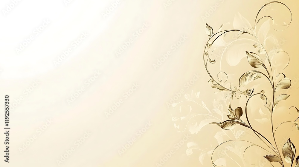 Elegant Beige Background With Ornate Floral Design Elegant Beige Background With Ornate Floral Design