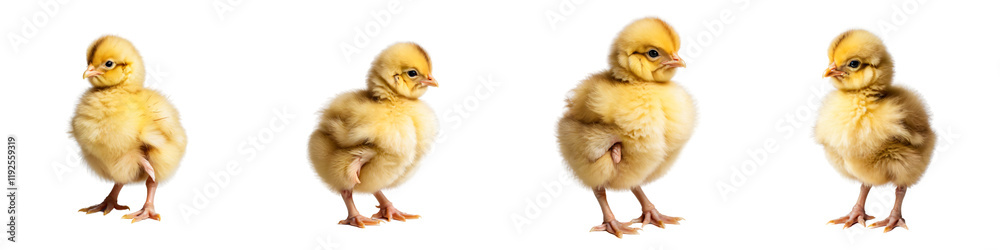 Fototapeta premium adorable chicks showcasing different poses