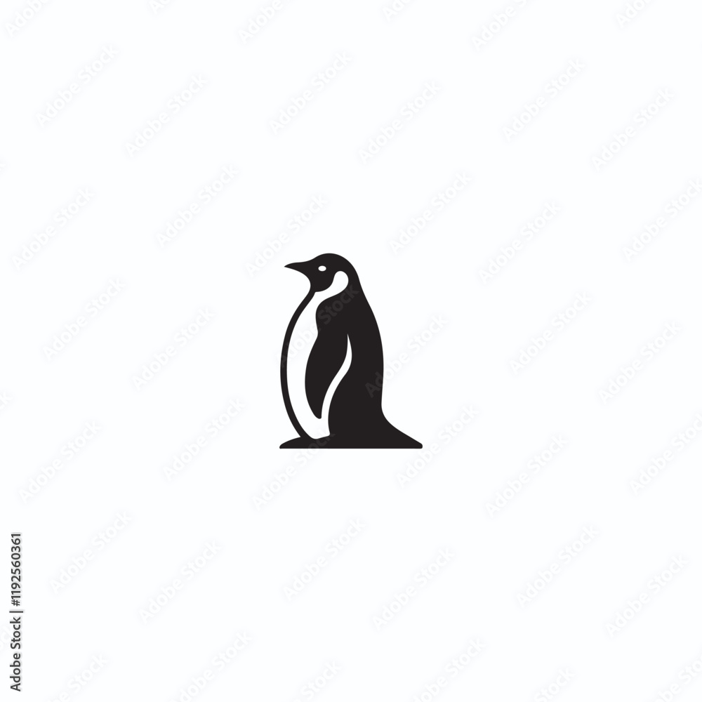 Obraz premium a penguin icon of silhouette vector illustration