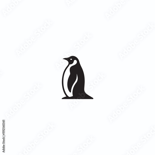 a penguin icon of silhouette vector illustration