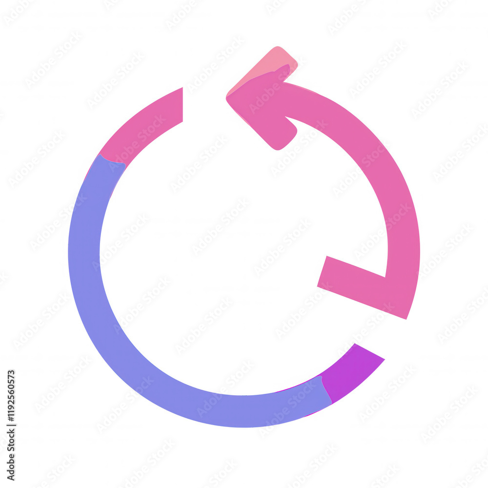 A stylized circular arrow design featuring gradient colors of pink and blue, symbolizing refresh or reload. A stylized circular arrow design featuring gradient colors of pink and blue, symbolizing refresh or reload.