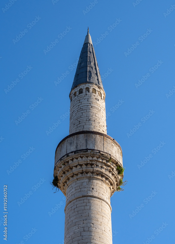 The Minaret Mosque Museum Arslan Pasha in the Old Castle in Ioannina, Greece The Minaret Mosque Museum Arslan Pasha in the Old Castle in Ioannina, Greece