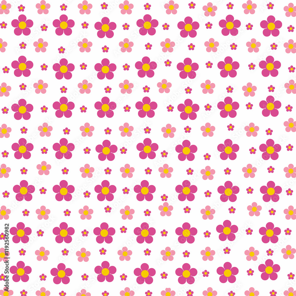 Seamless floral background fabric with ditsy and daisy pattern Seamless floral background fabric with ditsy and daisy pattern