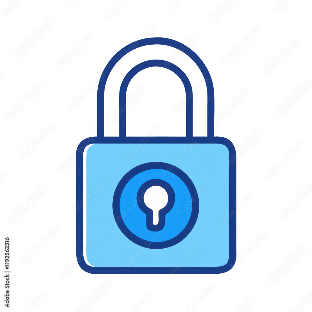 A blue padlock with a keyhole, symbolizing security and protection. A blue padlock with a keyhole, symbolizing security and protection.
