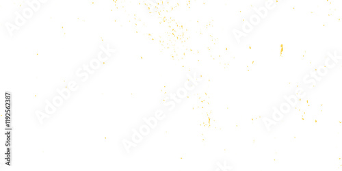 Luxury gold sparkle confetti glitter and zigzag ribbon falling down on transparent background. Vector illustration.