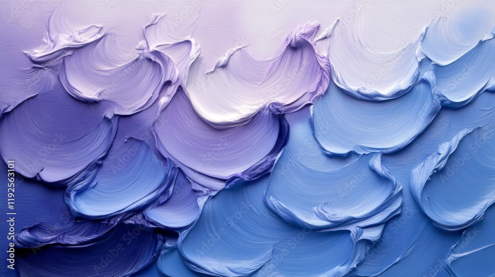 Obraz premium Abstract Impasto Painting in Shades of Blue and Purple