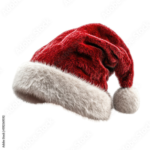 Festive Red Santa Hat Christmas Decoration Winter Holiday Soft Fur White Trim