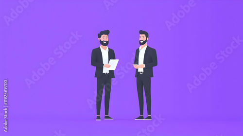 Wallpaper Mural Modern flat vector illustration of a sales manager, showcasing a professional engaged in team collaboration and strategic planning. Torontodigital.ca