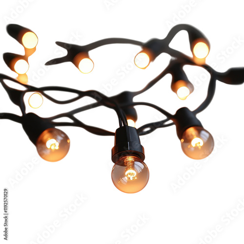 Illuminating christmas lights display at home minimalistic style white background festive atmosphere close-up view holiday cheer