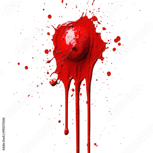 Red Paint Splash Blob Dripping Abstract Background Texture