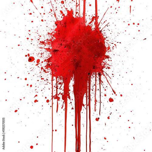 Red Paint Splash Drips Blot Stain Abstract Background Texture