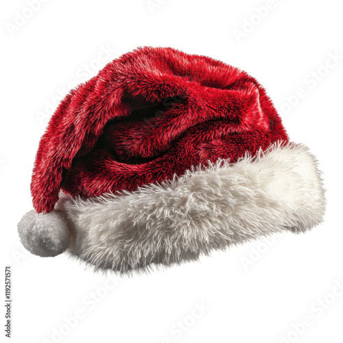 Festive Red Santa Hat Christmas Decoration Winter Holiday Cozy Soft Fluffy