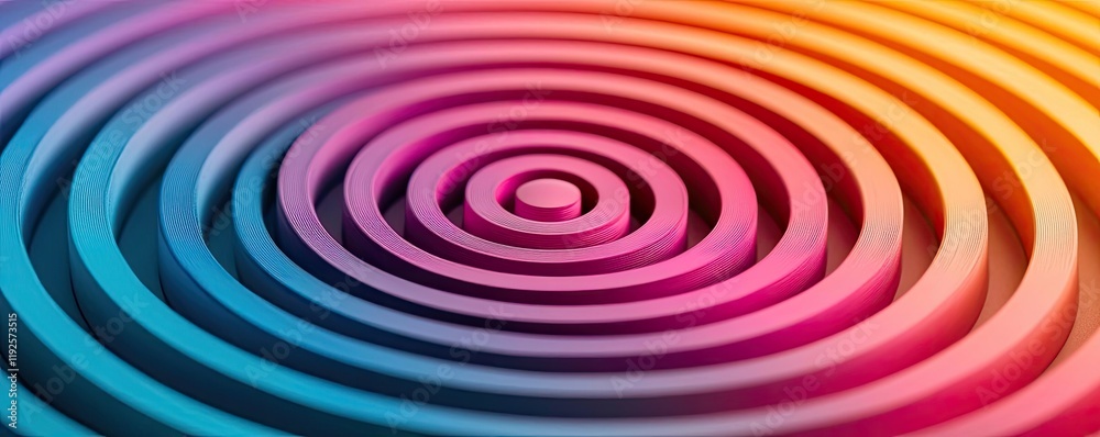 Symmetry gradient concept. Colorful concentric circles create a vibrant, dynamic visual effect in a modern design. Symmetry gradient concept. Colorful concentric circles create a vibrant, dynamic visual effect in a modern design.