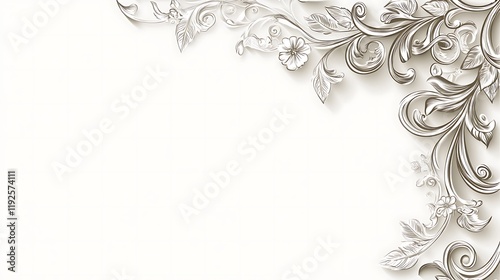 Elegant Floral Corner Design White Background photo