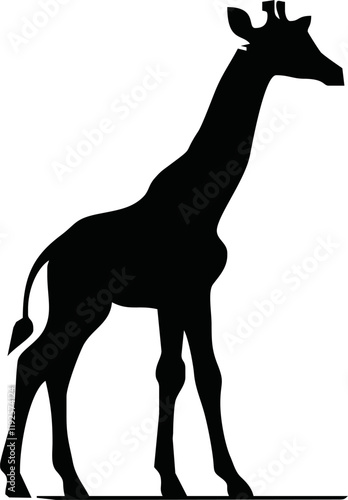 Giraffe silhouette. Giraffe black icon on white background