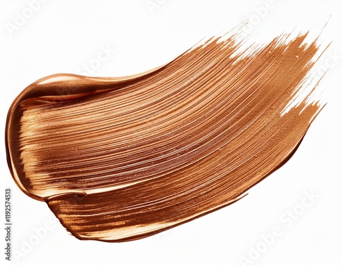 Bronze paint brush isolated on transparent background photo