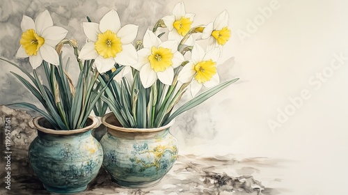 Wallpaper Mural Narcissus Festival illustration Torontodigital.ca