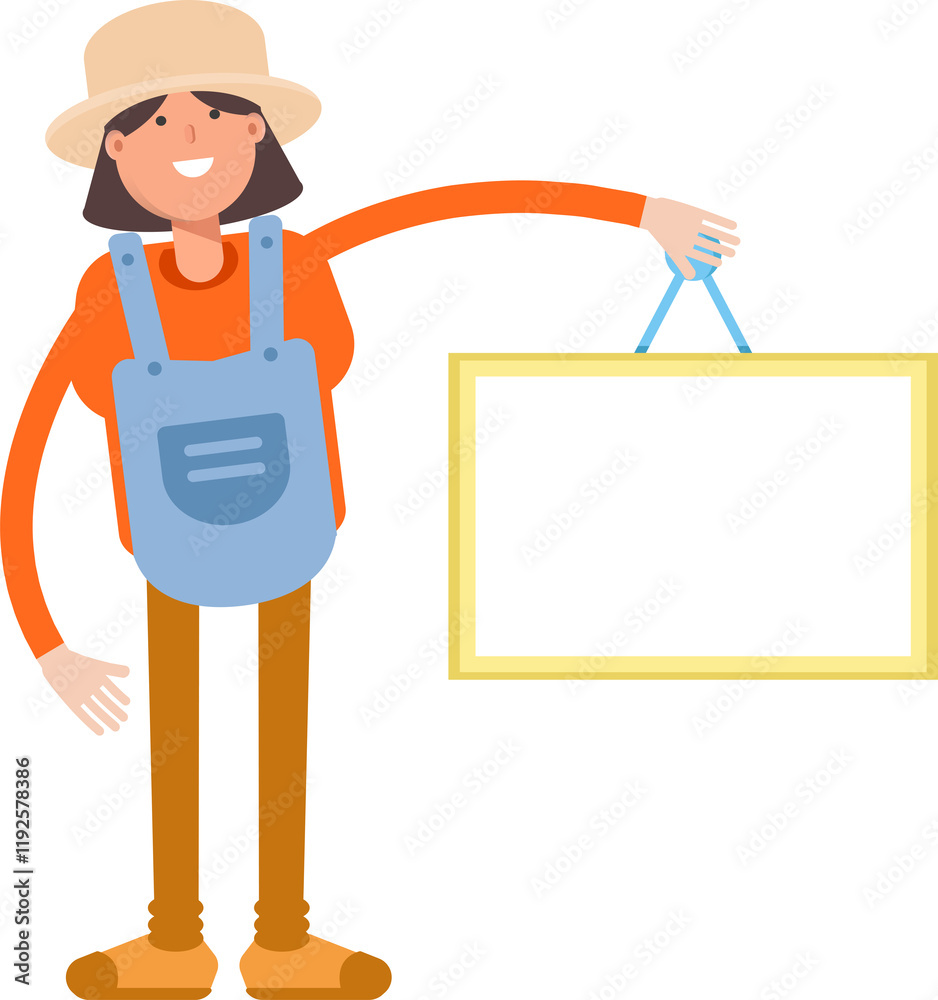Woman Farmer Character Holding Blank Signage
Woman Farmer Character Holding Blank Signage