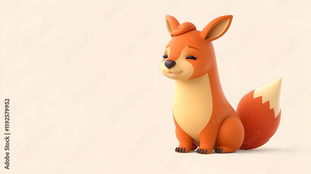 Obraz premium Adorable 3d Rendered Fox Illustration for Design