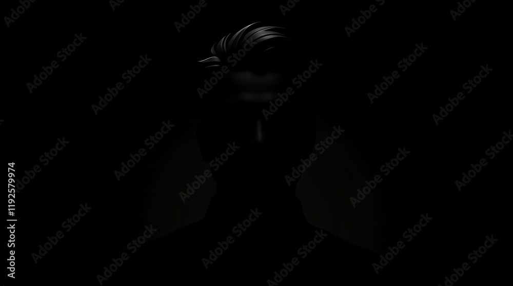 Mysterious Man Silhouette Dark Background Image Mysterious Man Silhouette Dark Background Image