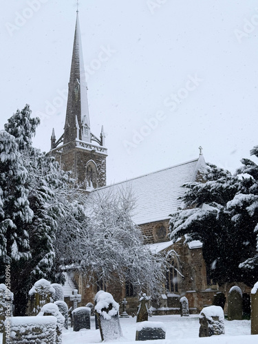 country church in snow