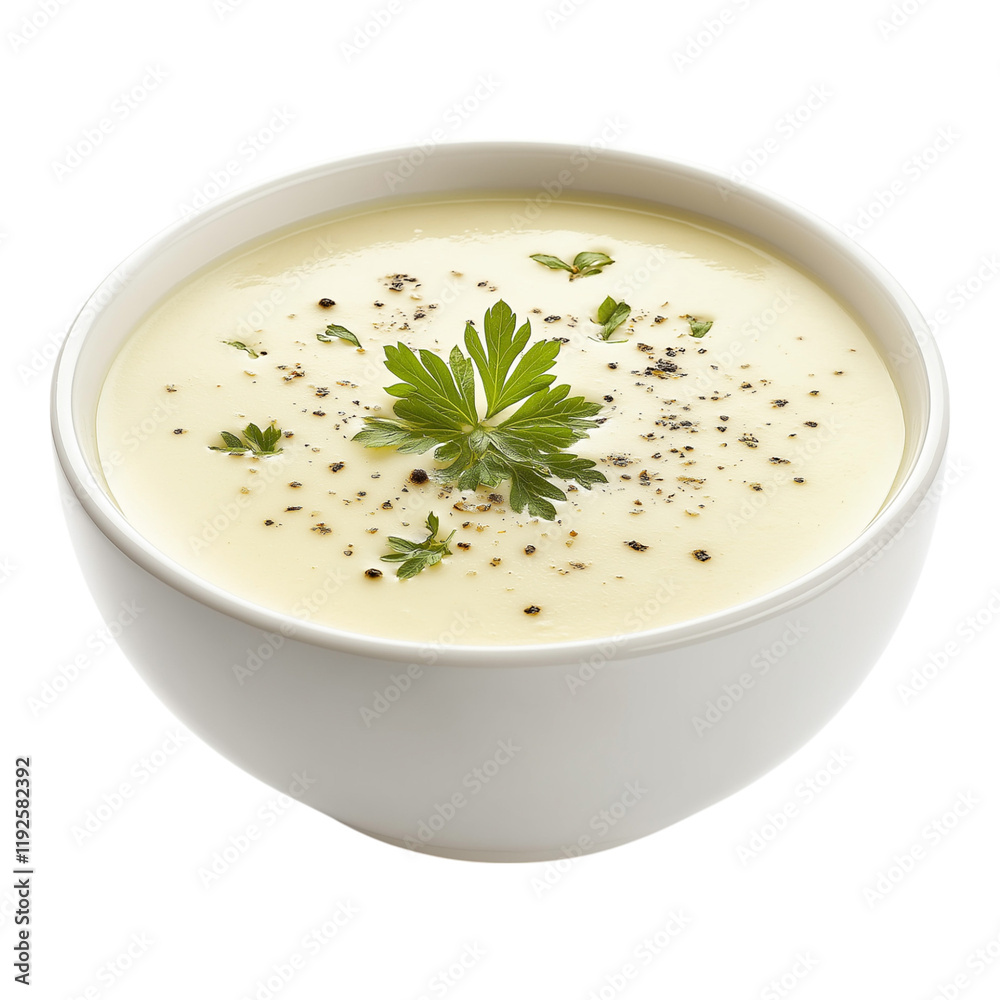 Stracciatella Soup isolated on a white background. Stracciatella Soup isolated on a white background.