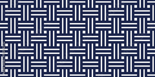 Weaving seamless pattern, traditional wicker lacing handicraft endless abstract background, geometric line weave wallpaper.