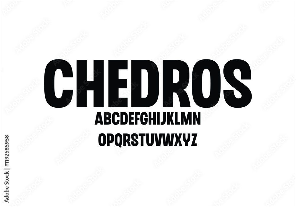 Chedros font for logo and headline. Isolated vector typeset Chedros font for logo and headline. Isolated vector typeset