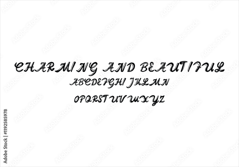 Charming and Beautiful font for logo and headline. Isolated vector typeset Charming and Beautiful font for logo and headline. Isolated vector typeset