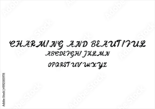 Charming and Beautiful font for logo and headline. Isolated vector typeset