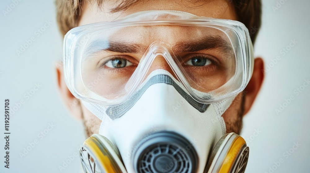 Doctor in protective mask and goggles conducting allergy testing in a clinical environment focusing on patient safety and care. Doctor in protective mask and goggles conducting allergy testing in a clinical environment focusing on patient safety and care.