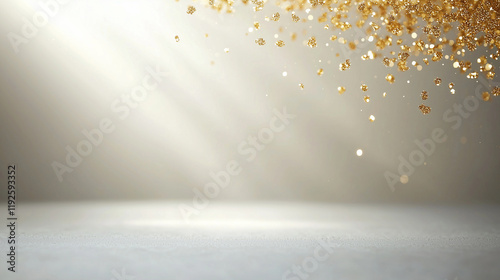 Dynamic lighting highlighting elegant golden sparkles