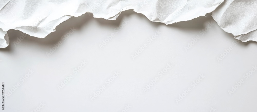Fototapeta premium Torn edge of a blank white poster with ample negative space for creative text or design elements