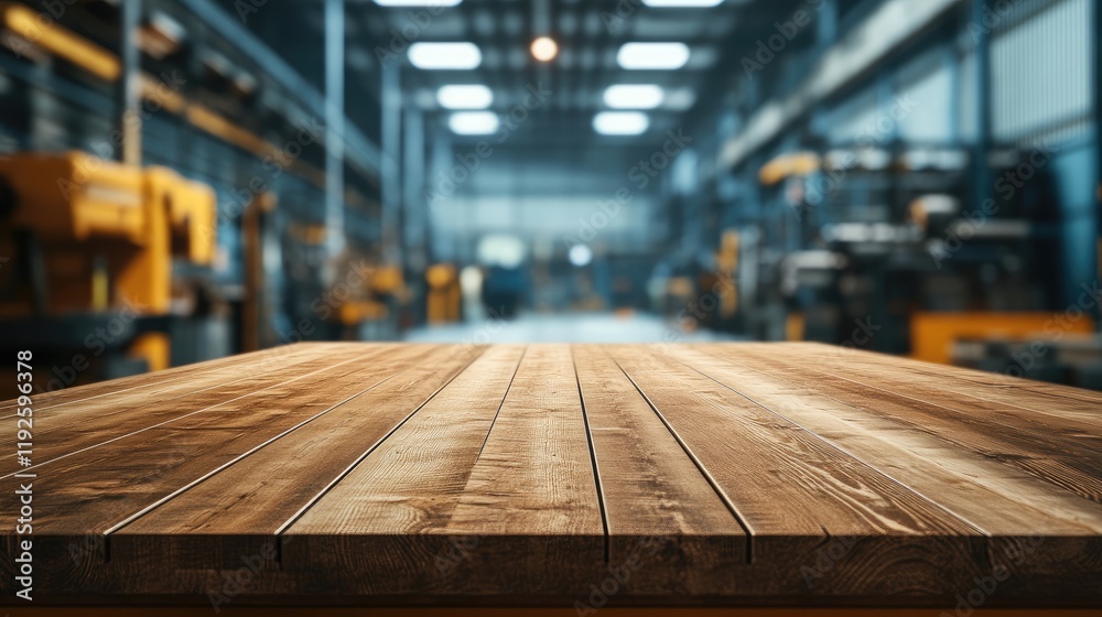 Wooden Table Displaying Processor Technology Factory Environment Ideal for Product Showcases and Industrial Presentations Wooden Table Displaying Processor Technology Factory Environment Ideal for Product Showcases and Industrial Presentations