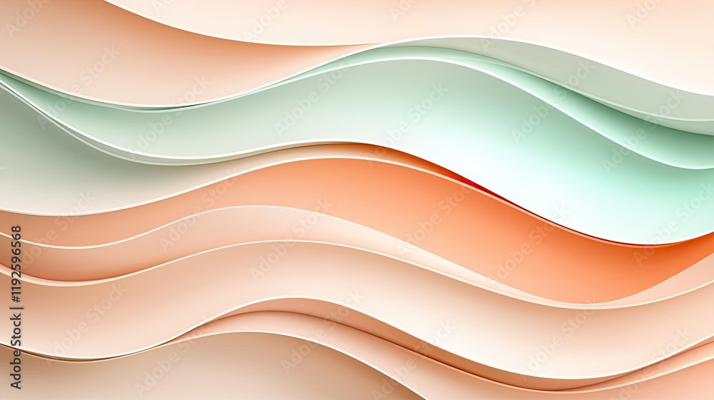 Obraz premium Cloudy abstract background concept. Abstract layered paper shapes in soft pastel colors creating a modern design effect.