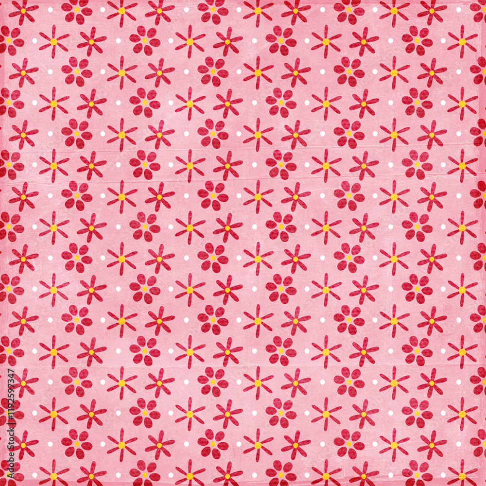 Seamless floral background fabric with ditsy and daisy pattern Seamless floral background fabric with ditsy and daisy pattern