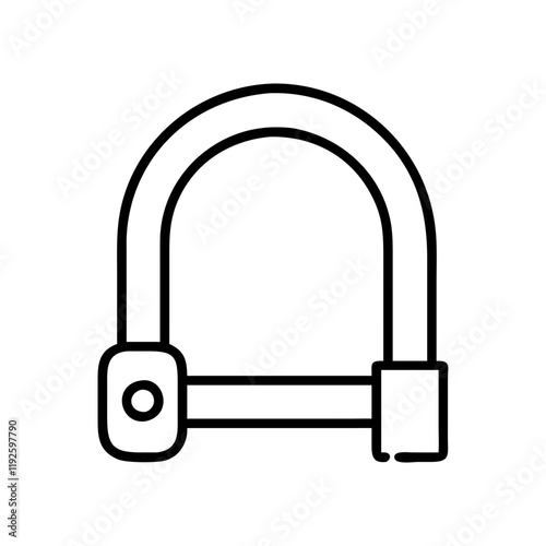 bike lock icon, bike lock line art - simple line art of bike lock, perfect for bike lock logos and icons and themed design