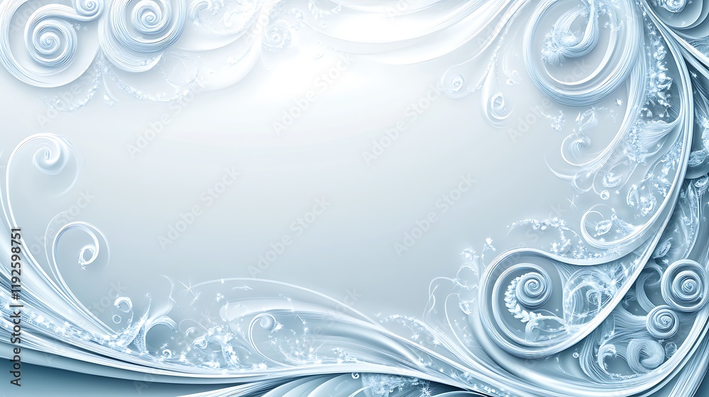 Elegant Blue Swirls Frame Design Background Elegant Blue Swirls Frame Design Background