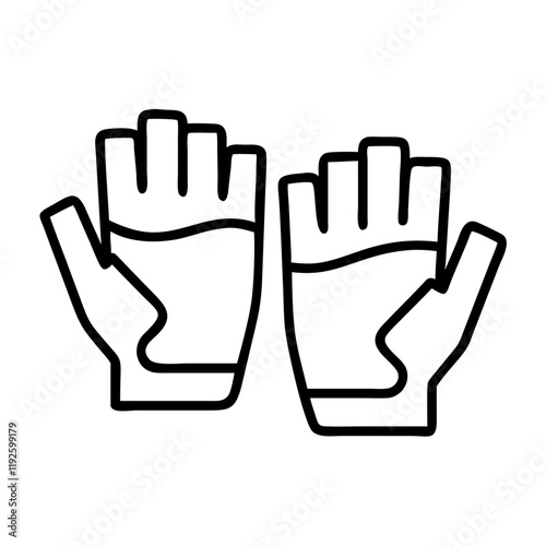 cycling gloves icon, cycling gloves line art - simple line art of cycling gloves, perfect for cycling gloves logos and icons and themed design