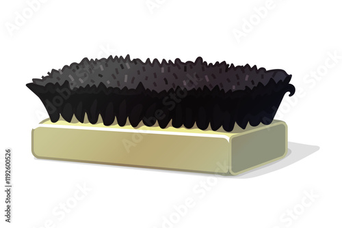 vector cartoon shoe brush. Clipart isolated on transparent background.